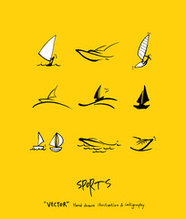 스포츠 포스터 / 손으로 그린 스포츠 그림