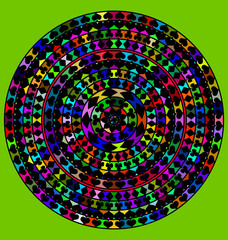 green and colored circles