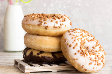 Donuts with salted caramel and chocolate