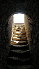 Medieval castle stairs doorway