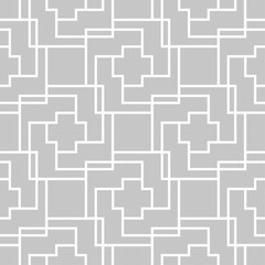 Gray and white geometric seamless pattern - 207887027