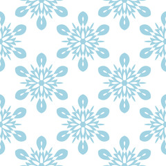 Light blue and white floral seamless pattern