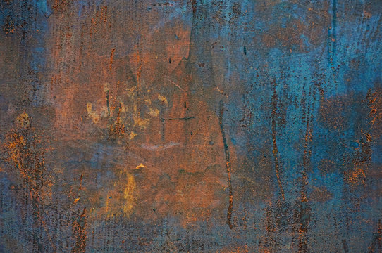 Old metal sheet of iron with rust. Abstract background.