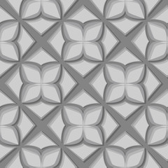 Fototapeta na wymiar Seamless floral pattern. Gray 3d designs