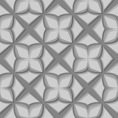 Fototapeta premium Seamless floral pattern. Gray 3d designs