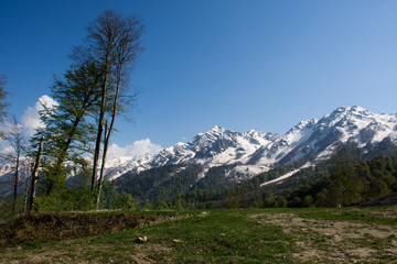 Caucasian ridge at an altitude of 2320 m in Sochi April 2018