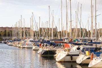 Sailing yachts in Barcelona