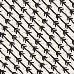 Hand drawn seamless pattern. Abstract geometric shapes background in black and white. Vector ethnic style texture.