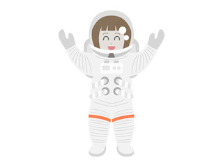 Obraz na płótnie Canvas 女性宇宙飛行士のイラスト 