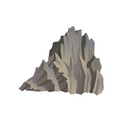 Flat vector icon of high mountain. Travel or climbing theme. Element for landscape background of mobile game