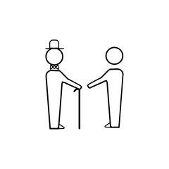Two people talk sign