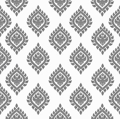 gray Line thai art pattern vector