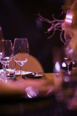 decorations holiday  restaurant flowers glasses