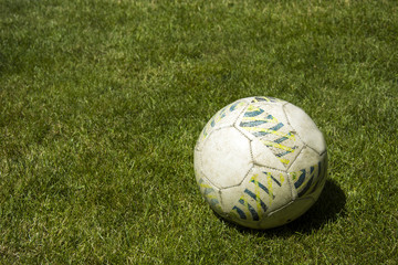 Fototapeta na wymiar Football on green grass