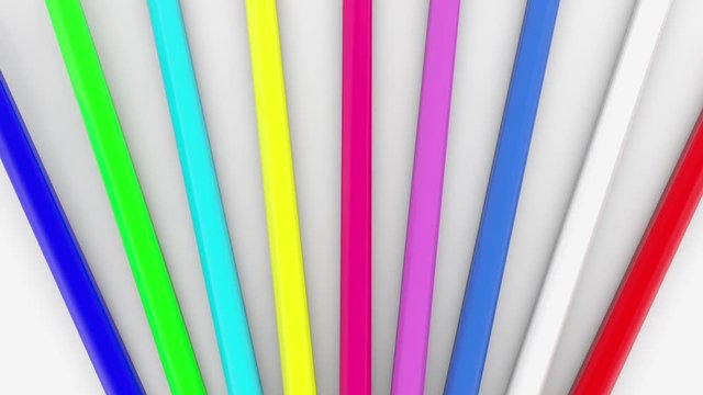 Colorful pencils on white