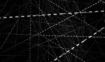 Strange abstract background of intersecting dashed lines