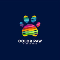 Abstract Pet Paw logo designs concept vector, Colorful Paw logo icon