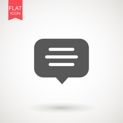 Speech bubble icon. Chat Flat vector. Comment icon. ON white background.