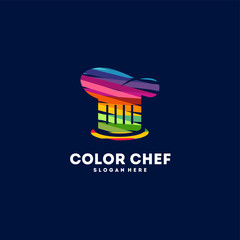 Colorful Chef Hat logo designs concept vector, Food Color logo template