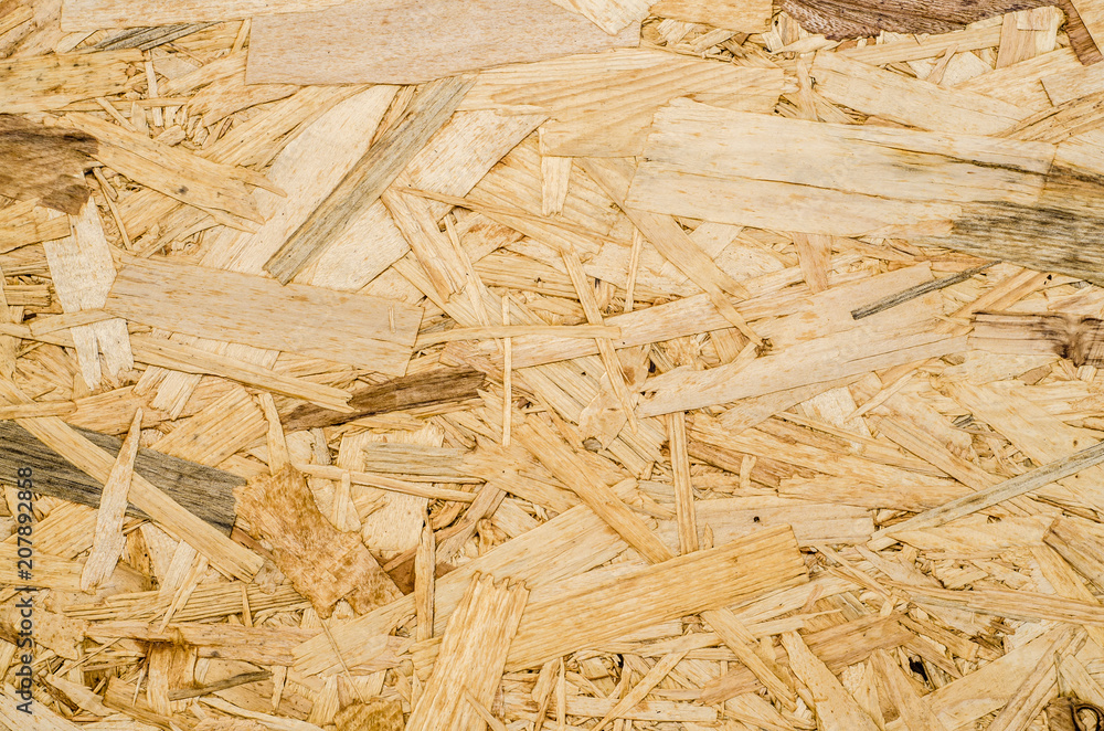 Wall mural surface texture of oriented strand board (OSB), Wood board made from piece of wood