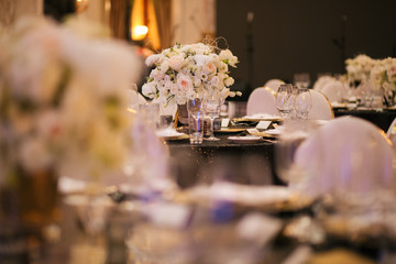 decorations holiday  restaurant flowers glasses