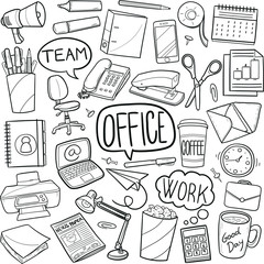 Office Work Doodle Icon Hand Draw Line Art  © josepperianes