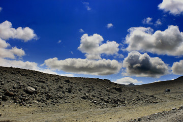 Scenic Himalayan mountain road in North Sikkim, India. On the way to Gurudongmar lake. Himalayan mountain road in North Sikkim, India.