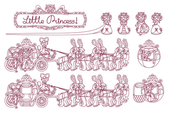 vector Cinderella carriage for little princess