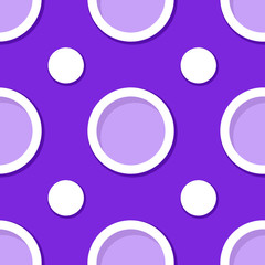 Seamless geometric background. Violet and lilac 3d circle pattern