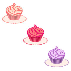 Sweet cupcake with cream.