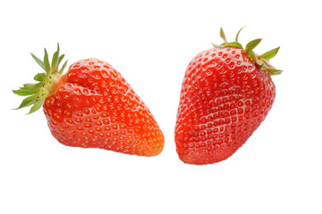 Red berry strawberry isolated on white background.