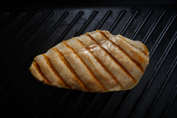 grilled chicken breast on grill pan