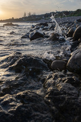 Obraz premium Prospettiva di una costa salentina la tramonto