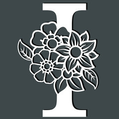 Buchstaben mit Blumen für Monogramm oder Initialen