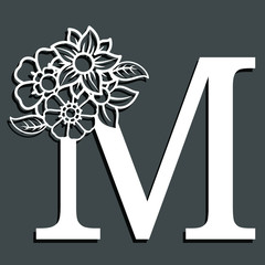 Buchstaben mit Blumen für Monogramm oder Initialen