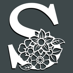 Buchstaben mit Blumen für Monogramm oder Initialen