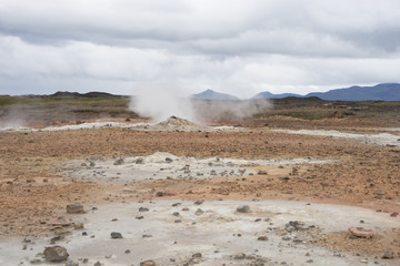 Fumarolen und Schlote im Geothermalgebiet Námaskarð – Hverir / Nord-Island