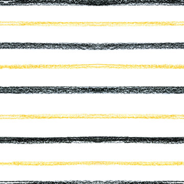 Abstract scandinavian lines pattern with black and yellow stripes.