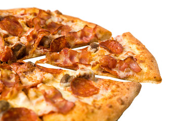 pizza white background Studio