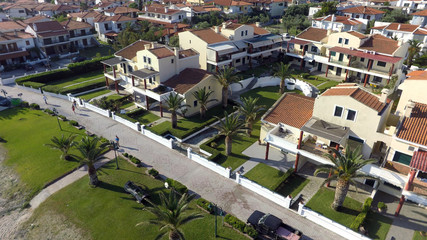 Fototapeta premium Aerial view of Pefkochori, Kassandra peninsula, Greece