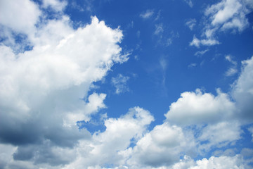 blue sky with clouds closeup