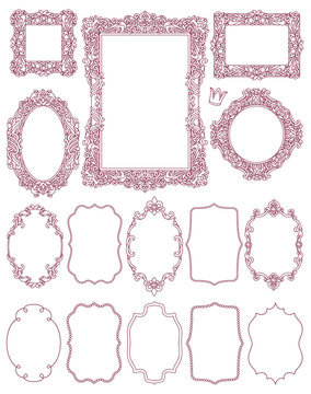 vector royal concept victorian vintage frames set