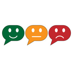 smiley icons in messages with different moods. vector icons