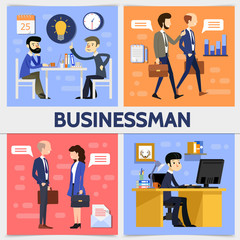 Flat Business Square Concept