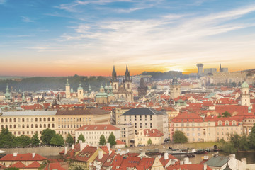 Fototapeta premium Beautiful view of the Old Town Square, and Tyn Church in Prague, Czech Republic