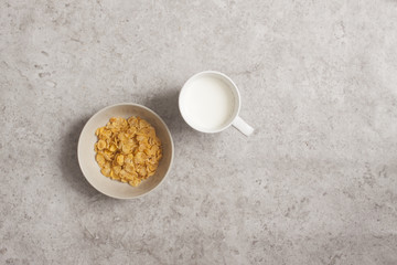 cereal bowl and milk for breakfast 
