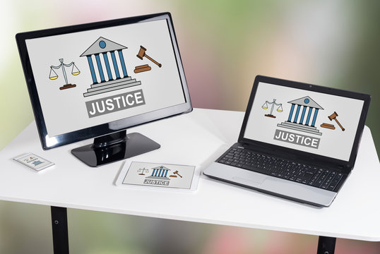 Justice concept on different devices