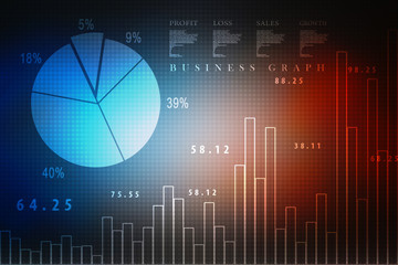 2d rendering Stock market online business concept. business Graph 
