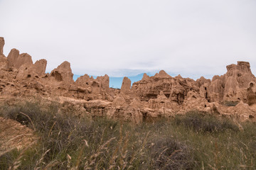 Fototapeta premium Landscape of geological formations of Aguadem de Valdemira or also called Aguaral de Valpalmas in zaragoza spain