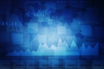 Fototapeta premium 2d rendering Stock market online business concept. business Graph 